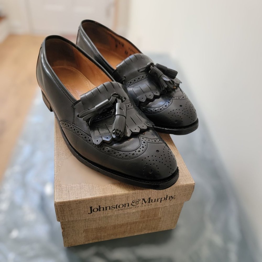 Johnston & Murphy Men's 8.5M Loafers Tassels Shoes Black Size 8.5 M - Picture 10 of 10